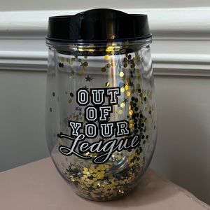 Confetti filled plastic wine glass